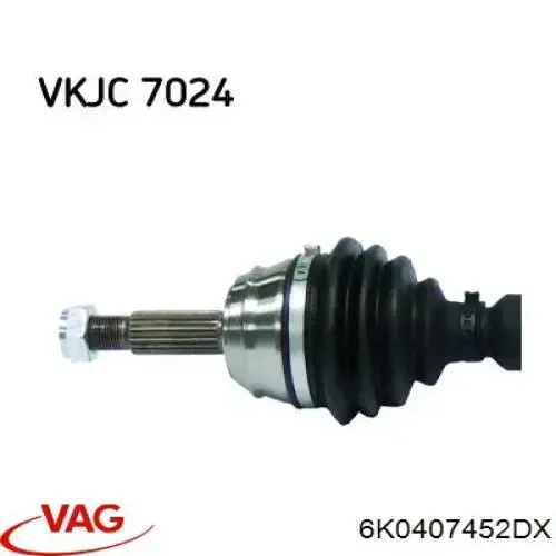 6K0407452DX VAG árbol de transmisión delantero derecho