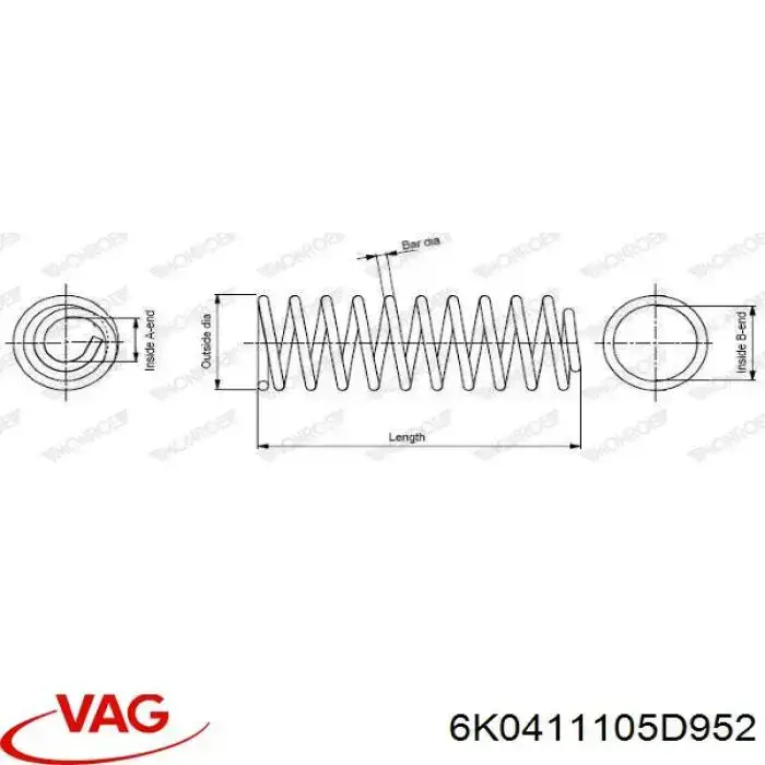 Comprar 6K0411105E955 VAG Muelle delantero