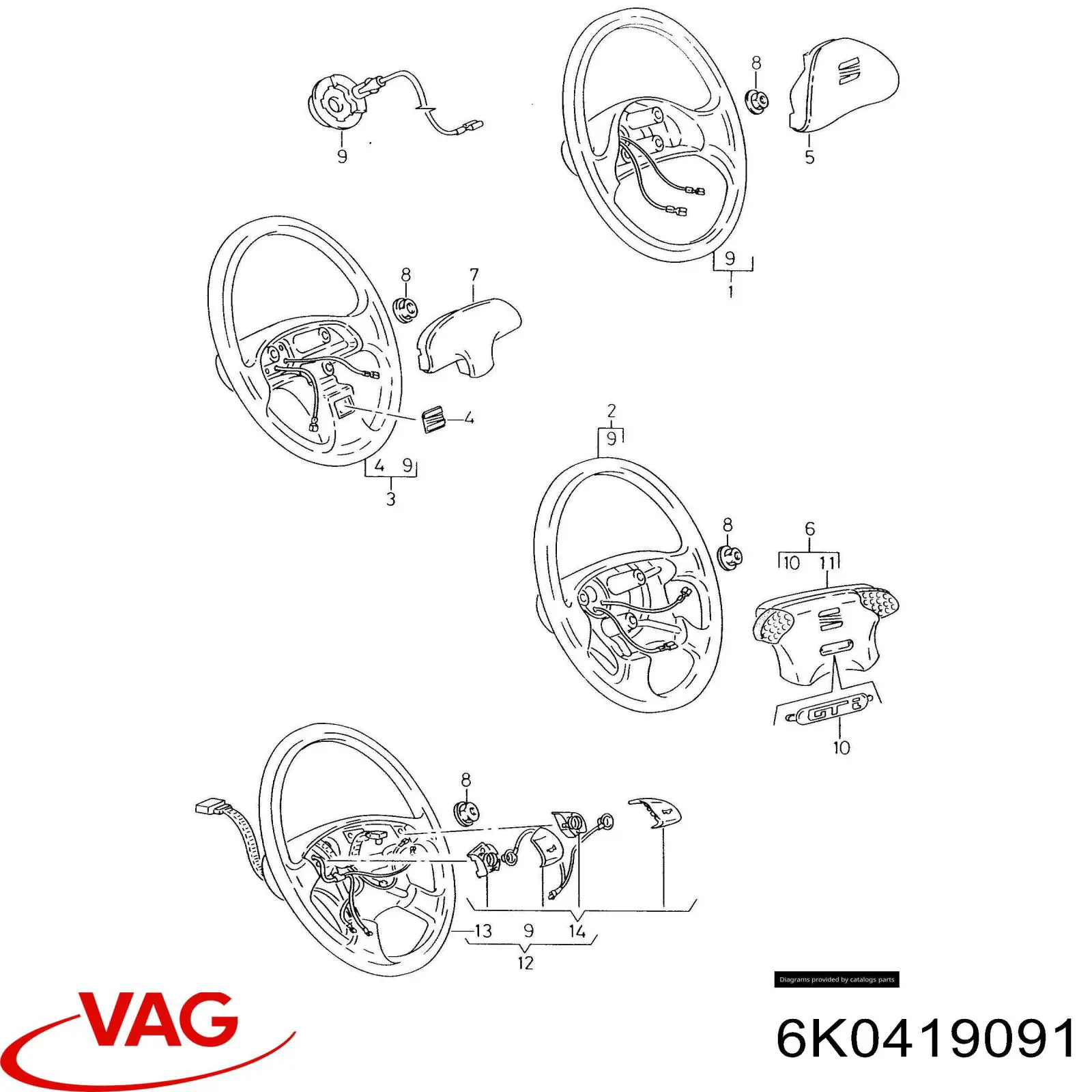 Volante VAG 6K0419091 precio, desde 66,79 EUR