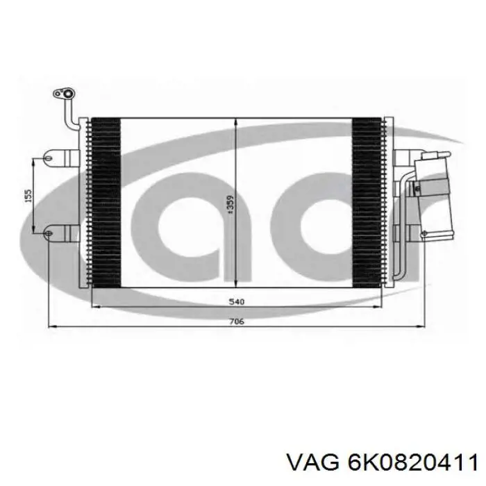 6K0820411 VAG condensador aire acondicionado