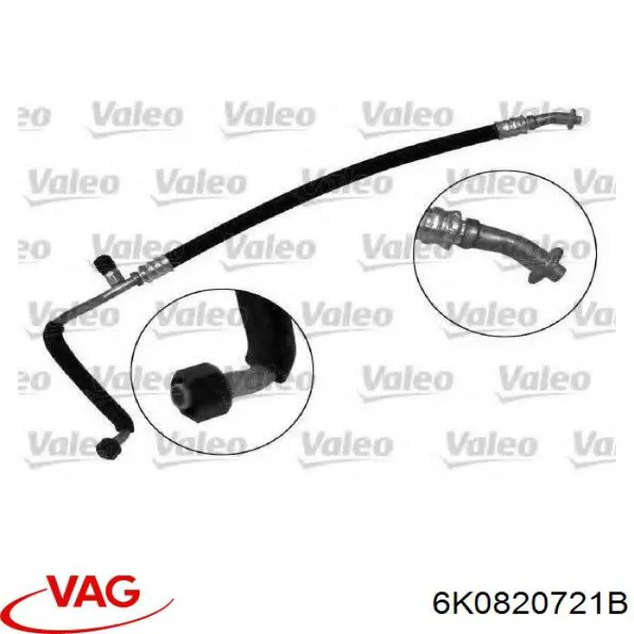 6K0820721B VAG Manguera de aire acondicionado de radiador al deshidratador