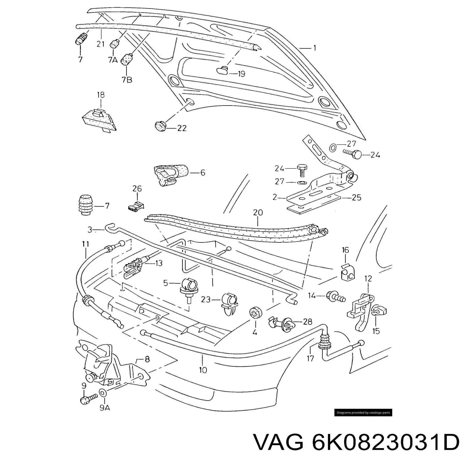 Comprar 6K0823031D VAG Capó