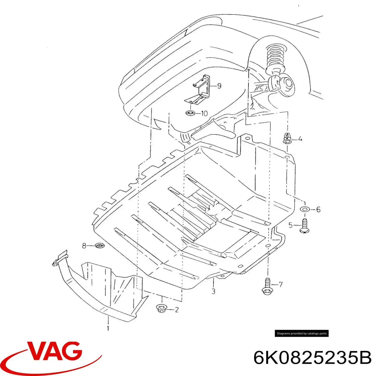 Protección delantera del motor VAG 6K0825235B precio, desde 214,78 EUR