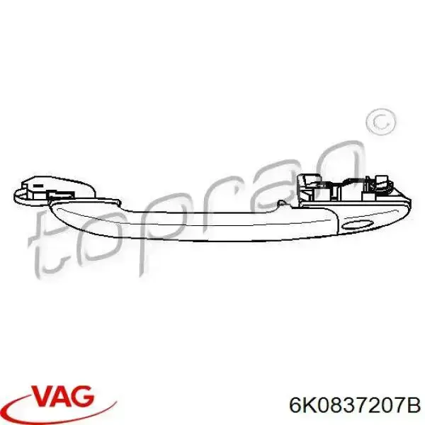 6K0837207B VAG Manija exterior izquierda de puerta delantera