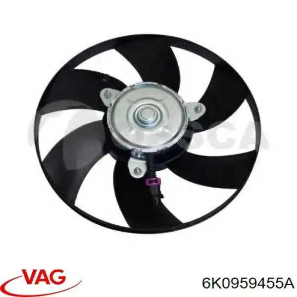 6K0959455A VAG ventilador (rodete +motor refrigeración del motor con electromotor completo)