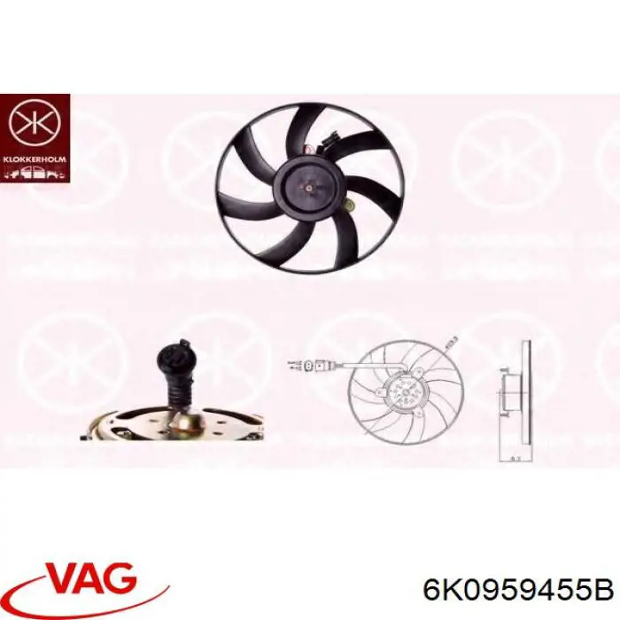 Motor del ventilador del sistema de refrigeración VAG 6K0959455B