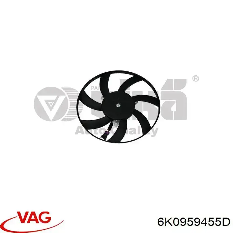 6K0959455D VAG ventilador (rodete +motor refrigeración del motor con electromotor derecho)