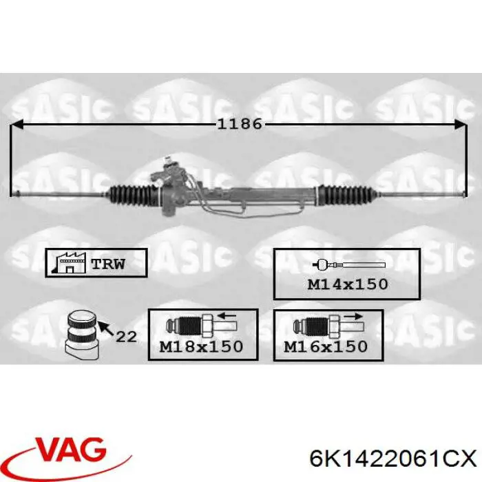 Comprar 6K1422061CX VAG Cremallera