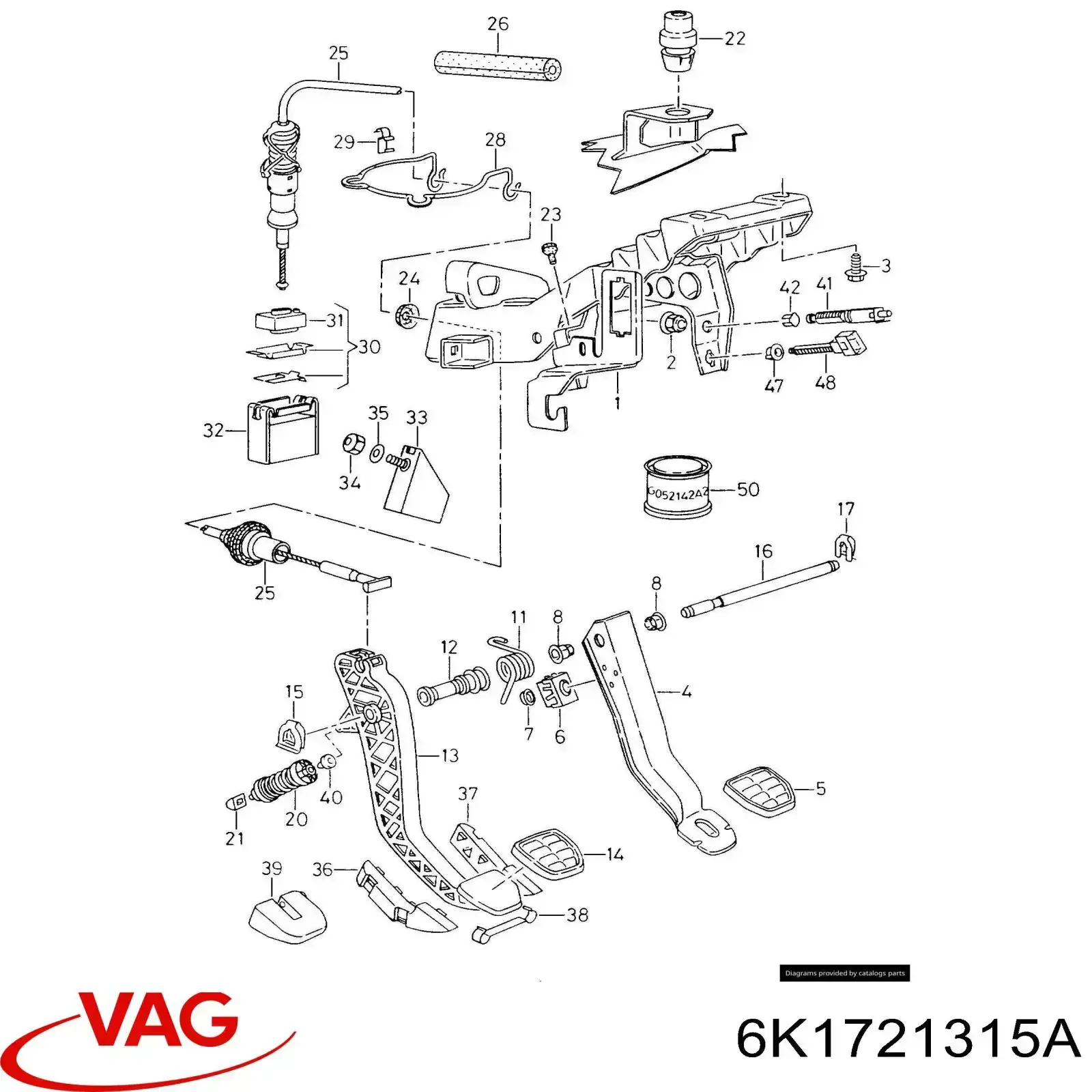 Pedal de embrague VAG 6K1721315A precio, desde 51,07 EUR