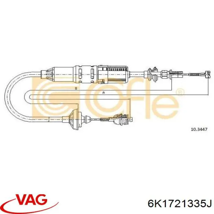 6K1721335J VAG cable de embrague