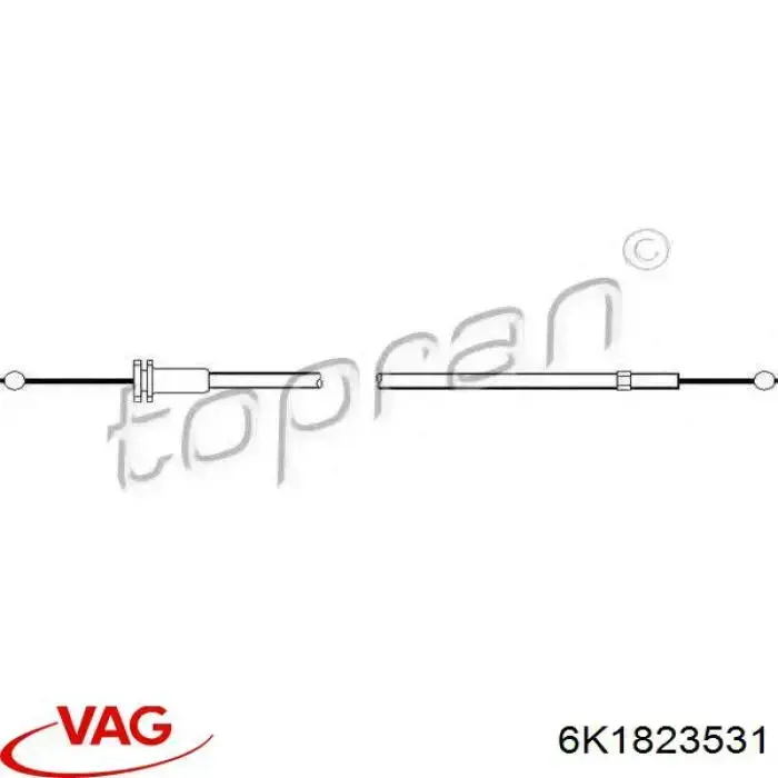 6K1823531 VAG cable de capó del motor