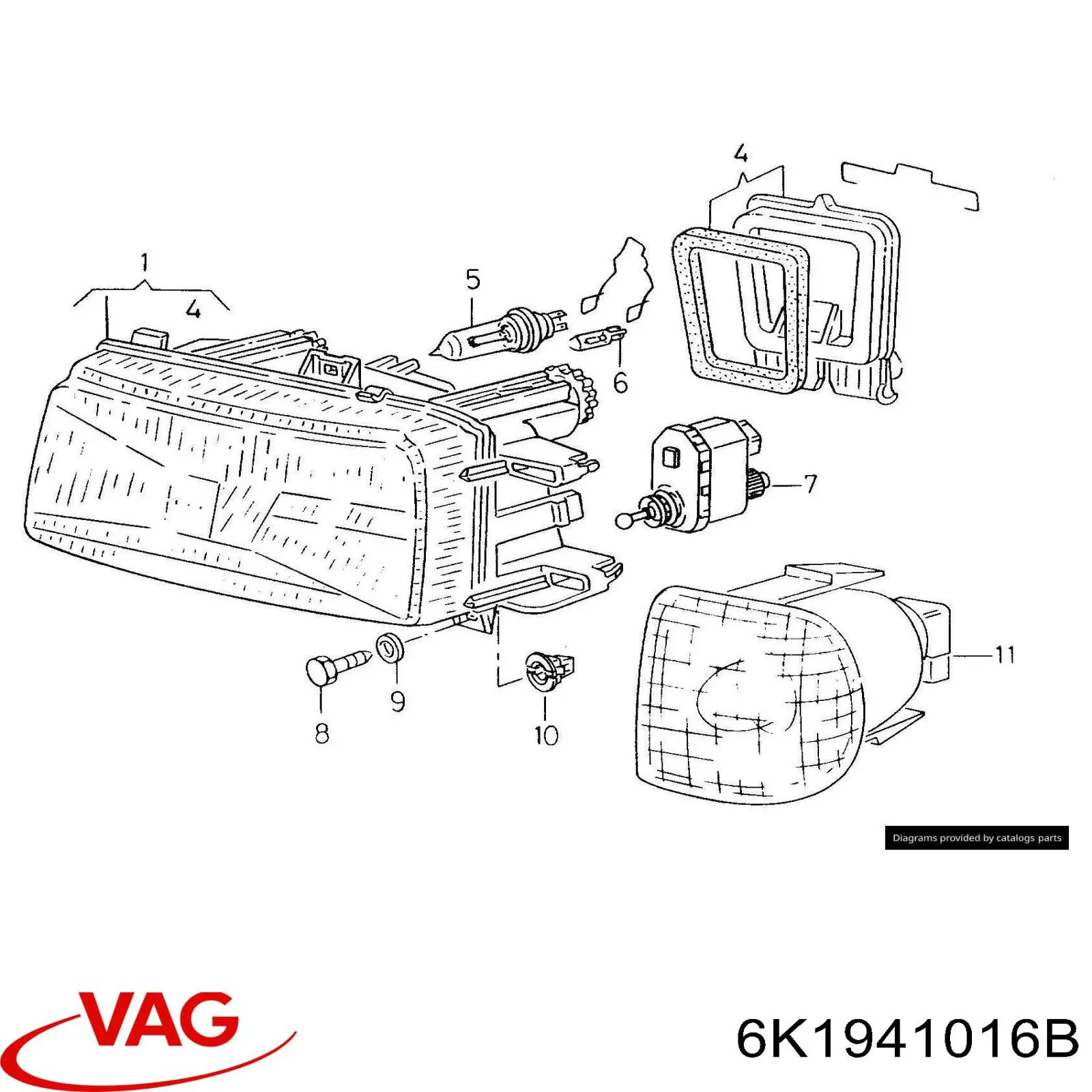 Faro derecho VAG 6K1941016B precio, desde 47,92 EUR