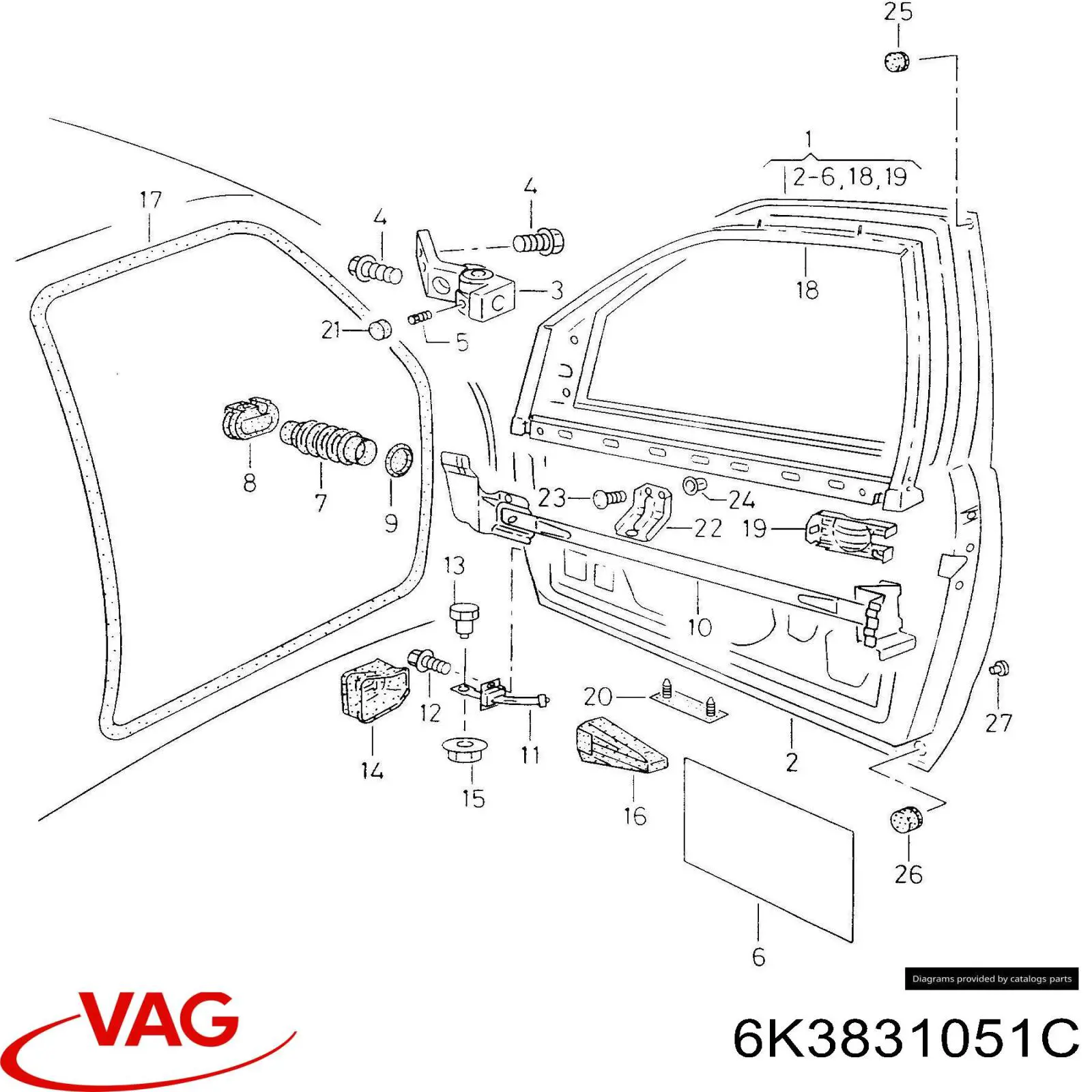 Puerta de coche, delantera, izquierda VAG 6K3831051C precio, desde 103,09 EUR
