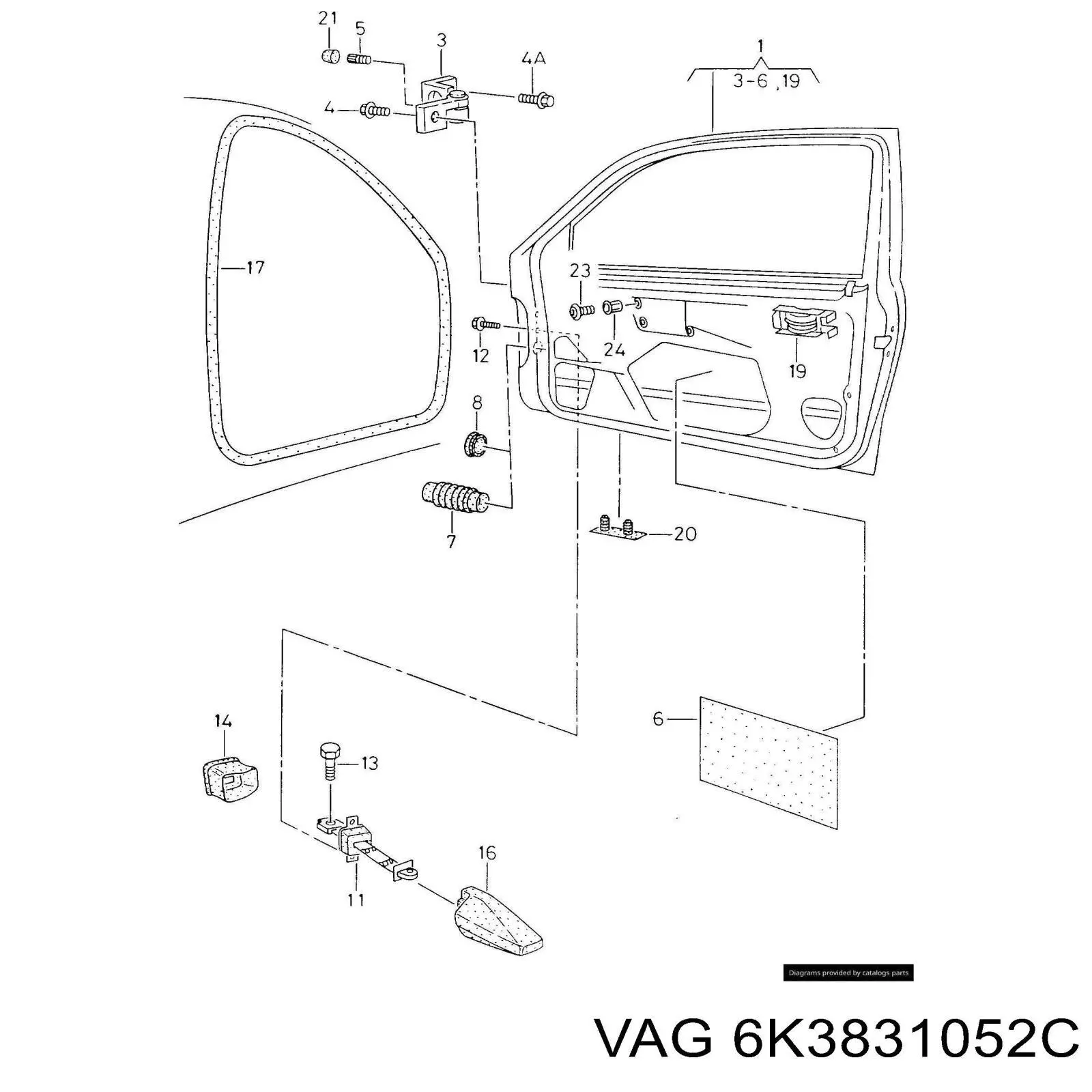 Puerta delantera derecha VAG 6K3831052C precio, desde 177,14 EUR