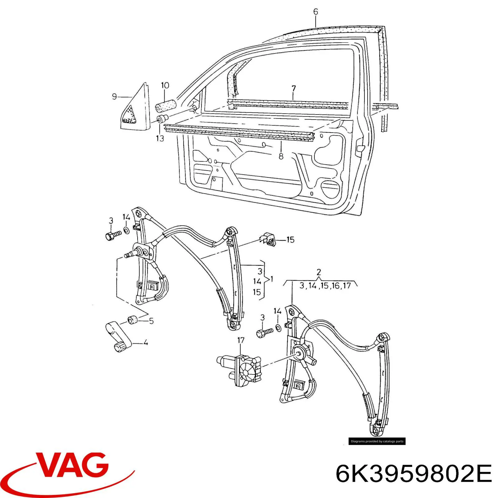 Motor del elevalunas de la puerta delantera derecha VAG 6K3959802E precio, desde 71,15 EUR