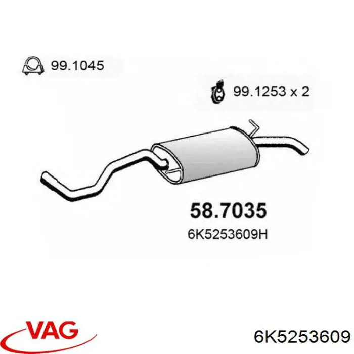 Comprar 6K5253609 VAG Silenciador trasero