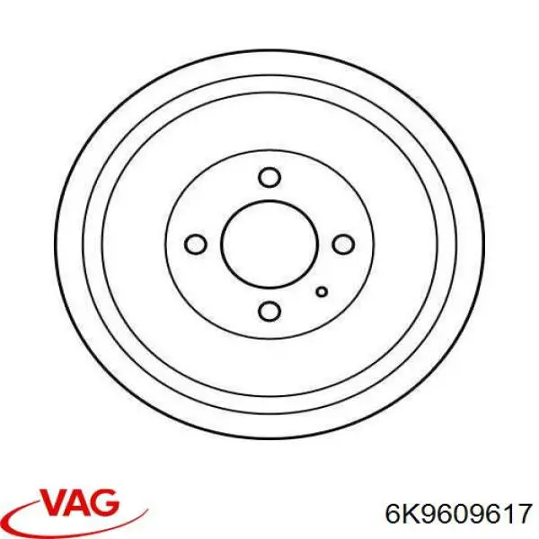 Tambor de freno trasero VAG 6K9609617