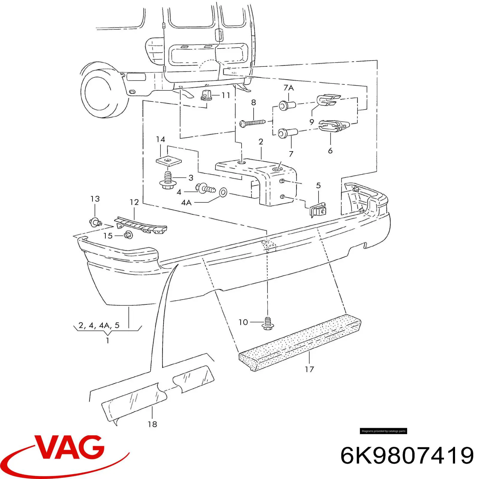 Paragolpes Seat Inca furgoneta (6K9) (1995 - 2003) precio, desde 53,12 EUR