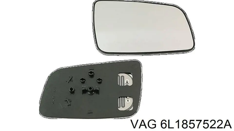 Cristal de espejo retrovisor derecho 5P8857522A VAG