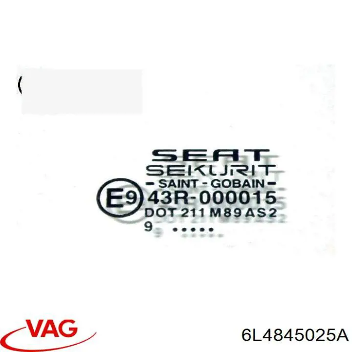 Cristal de puerta trasera izquierda VAG 6L4845025A precio, desde 56,63 EUR
