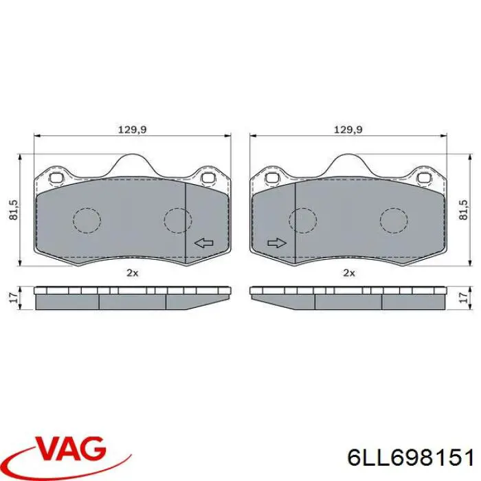 Pastillas freno delanteras VAG 6LL698151 precio, desde 36,83 EUR