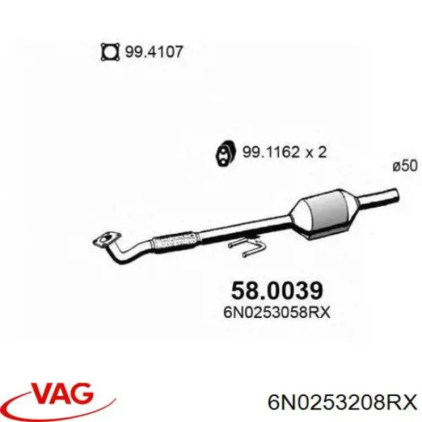 Comprar 6N0253208RX VAG Catalizador