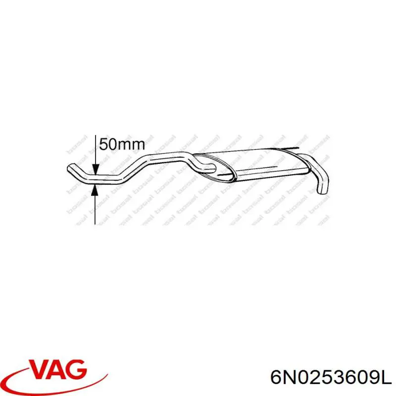 Comprar 6N0253609L VAG Silenciador trasero