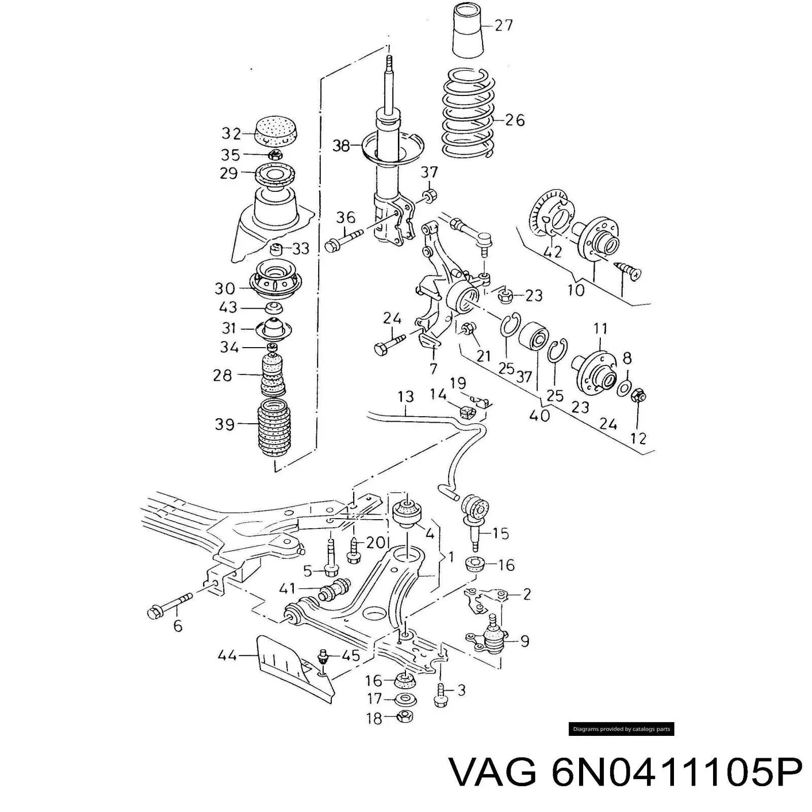 Comprar 6N0411105P VAG Muelle delantero