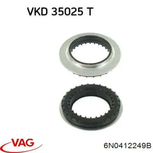 Rodamiento de soporte del amortiguador delantero 6N0412249B VAG