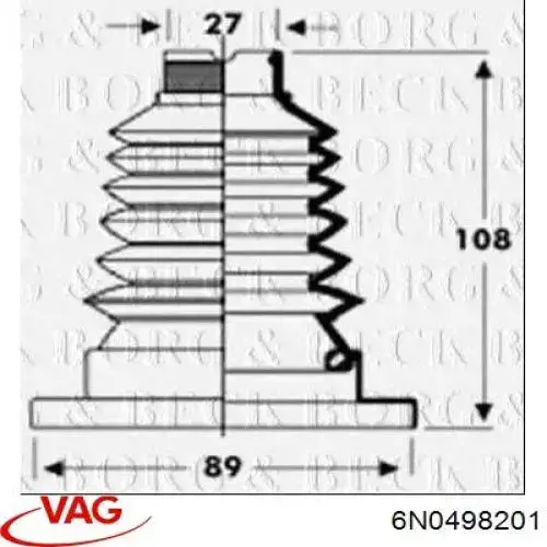 Fuelle transmisión delantero exterior VAG 6N0498201 precio, desde 23,99 EUR