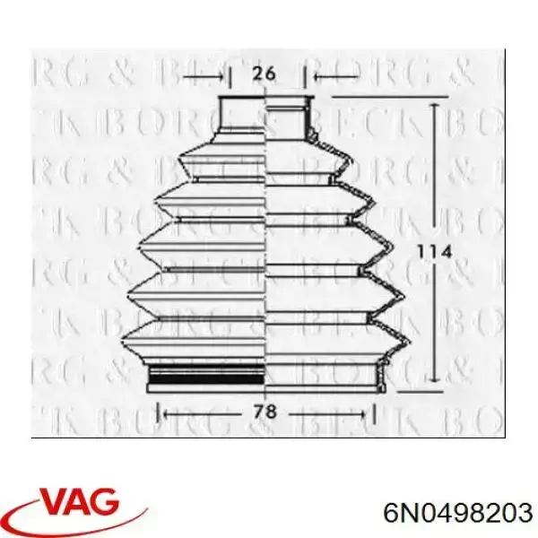 Comprar 6N0498203 VAG Fuelle de palier delantero exterior