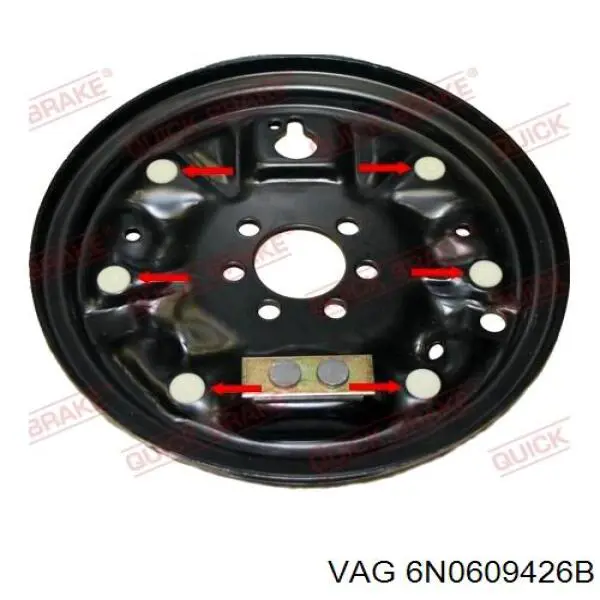 6N0609426B VAG Disco de soporte del tambor de freno trasero derecho