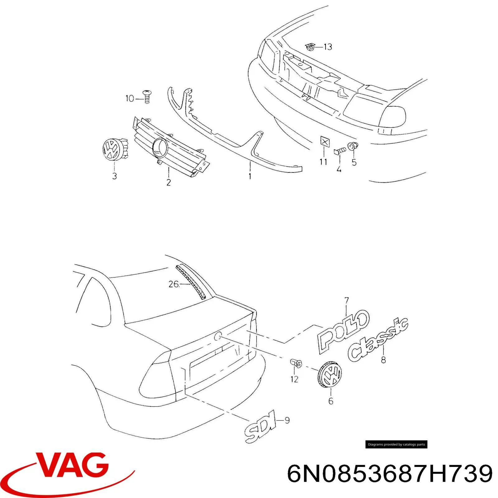 Logo VAG 6N0853687H739 precio, desde 75,57 EUR