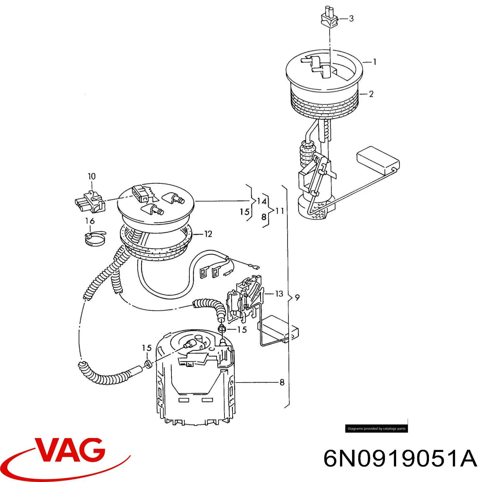 6N0919183 VAG Medidor de combustible