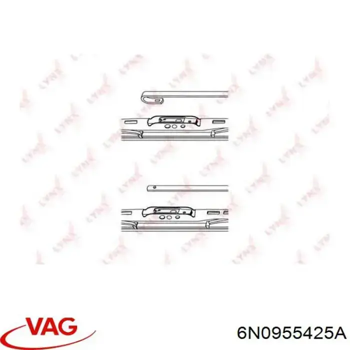 Comprar 6N0955425A VAG Escobilla del limpiaparabrisas del lado del pasajero