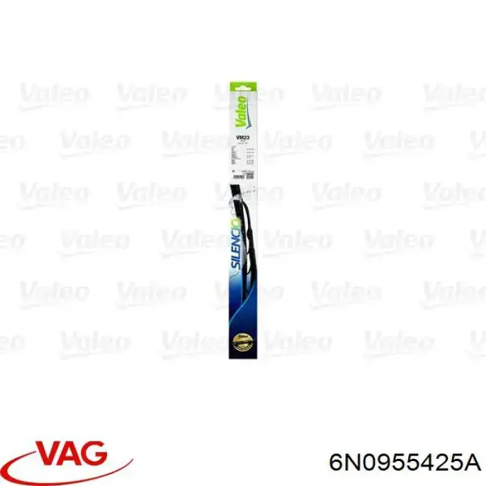 Escobilla del limpiaparabrisas del lado del pasajero 6N0955425A VAG