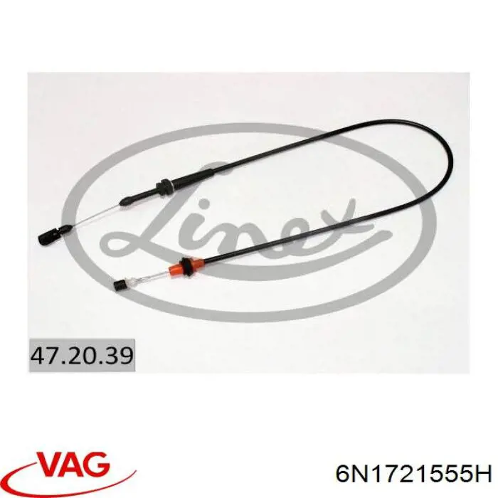 6N1721555B VAG cable del acelerador