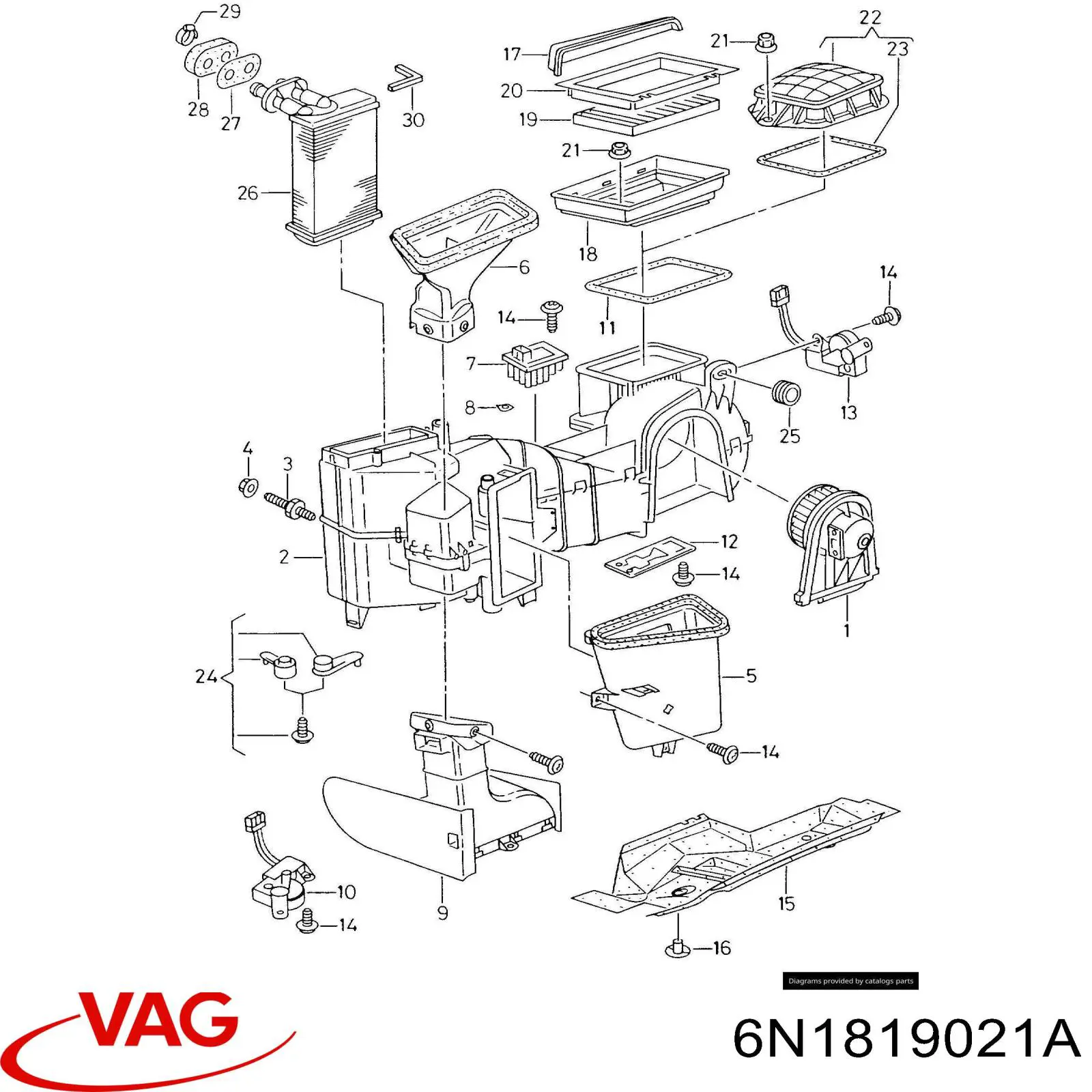 6N1819021A VAG Ventilador de habitáculo