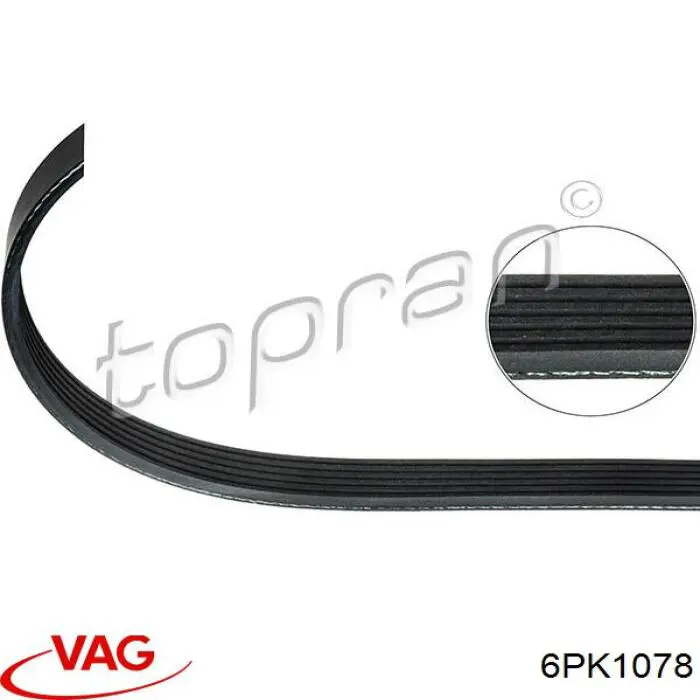 6PK1078 VAG correa trapezoidal