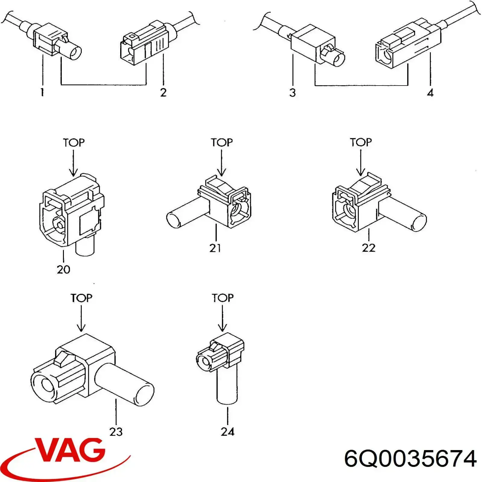 Cable de antena de autorradio 98710 VAG