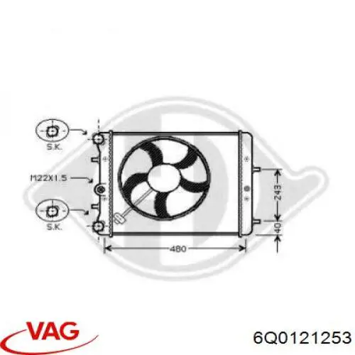 Comprar 6Q0121253 VAG Radiador de auto