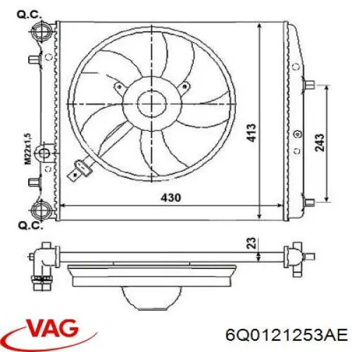 Comprar 6Q0121253AE VAG Radiador de auto