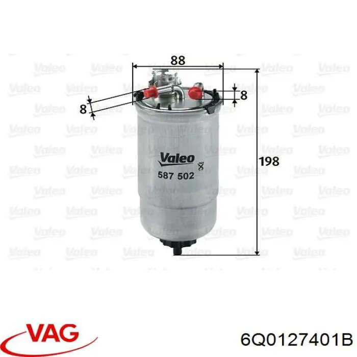 Comprar 6Q0127401B VAG Filtro diesel