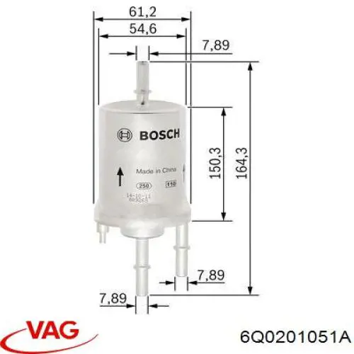 Filtro combustible VAG 6Q0201051A precio, desde 16,13 EUR