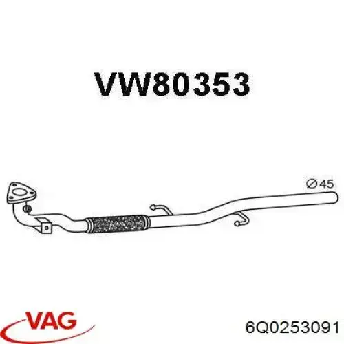 Comprar 6Q0253091 VAG Silenciador delantero