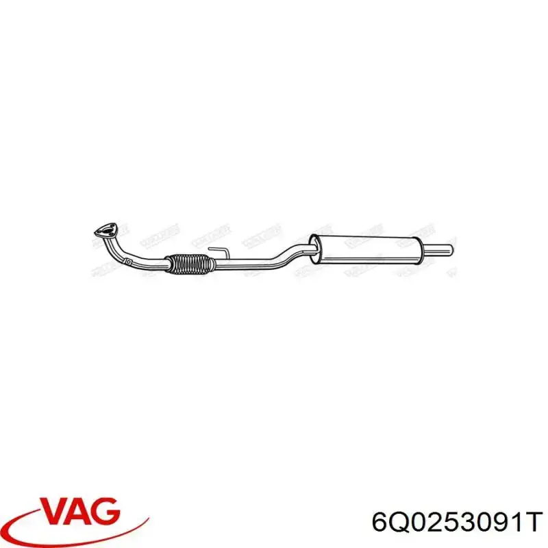 Comprar 6Q0253091T VAG Silenciador central