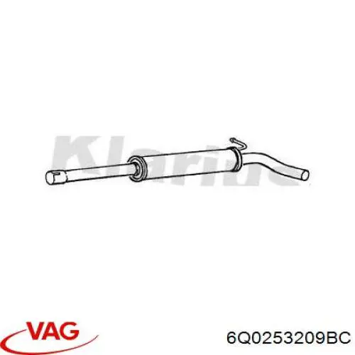 6Q0253209AG VAG Silenciador central