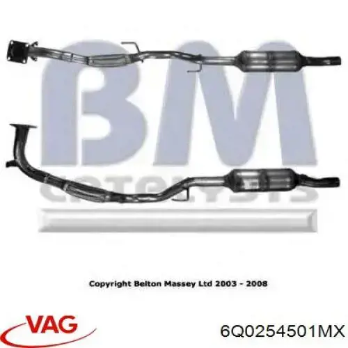 Silenciador, parte delantera VAG 6Q0254504X