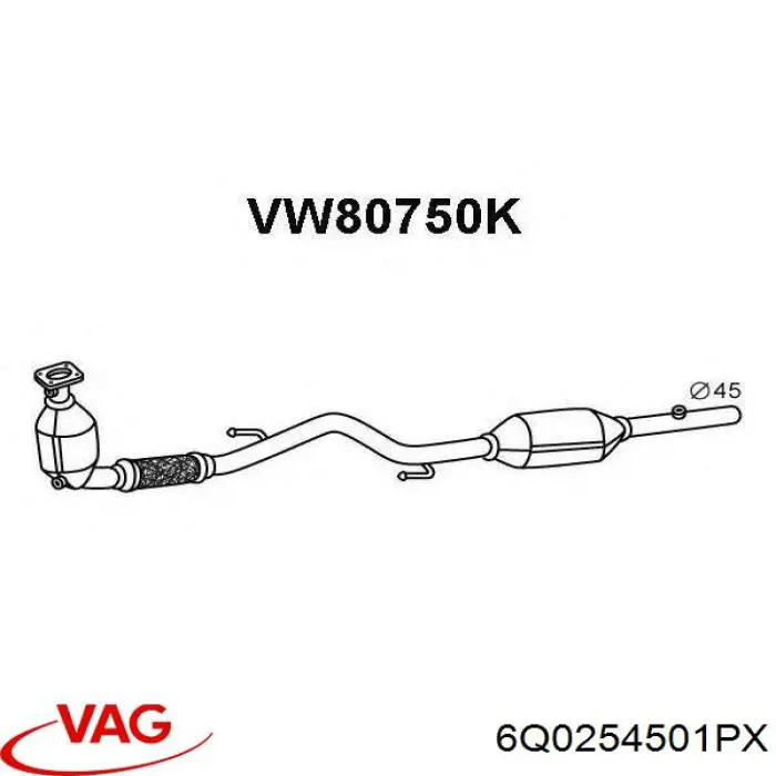 Catalizador VAG 6Q0254501PX precio, desde 292,65 EUR