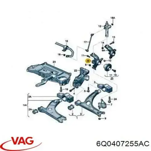 Mangueta delantera izquierda 6Q0407255AC VAG